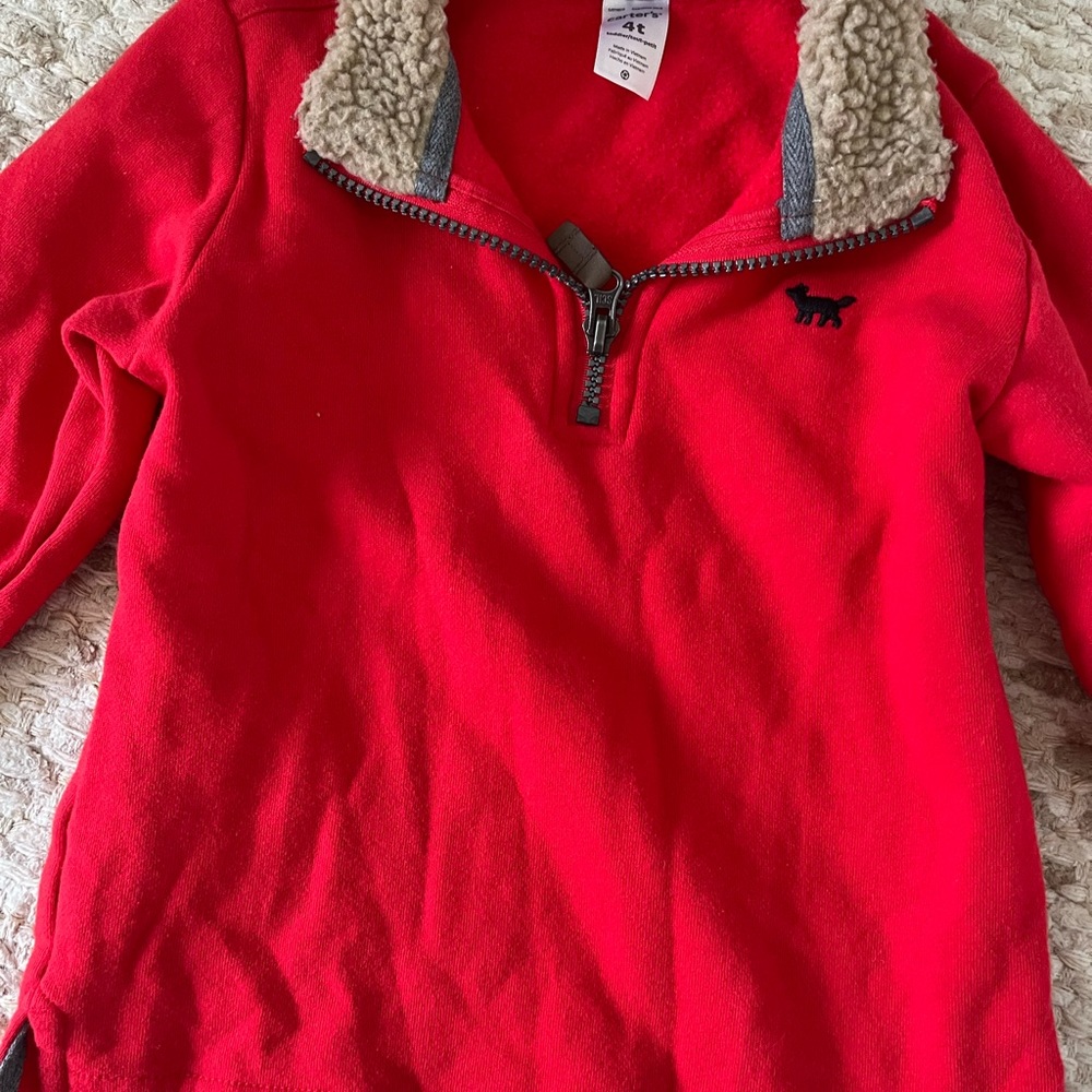 4 t carters Sherpa boys fox sweater